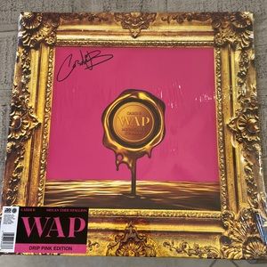Limited Edition Pink Drip SIGNED Cardi B WAP Vinyl